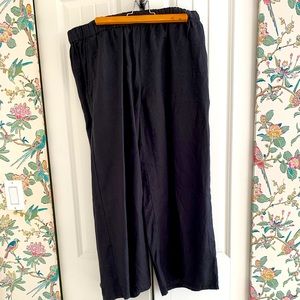 Black wide leg linen pants